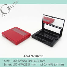 Une grille rectangulaire ombre à paupières cas avec miroir & fenêtre AG-LN-1025B, AGPM empaquetage cosmétique, couleurs/Logo personnalisé